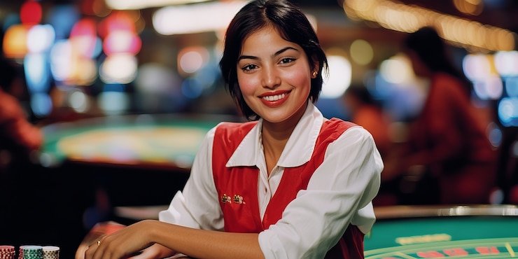 Studio live-dealer Allbet dengan dealer profesional dan meja berkualitas tinggi